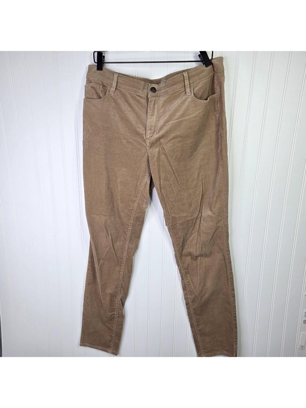 Ann Taylor Loft Corduroy Pants Womens 14 Beige Tan Modern Skinny Stretch Casual
